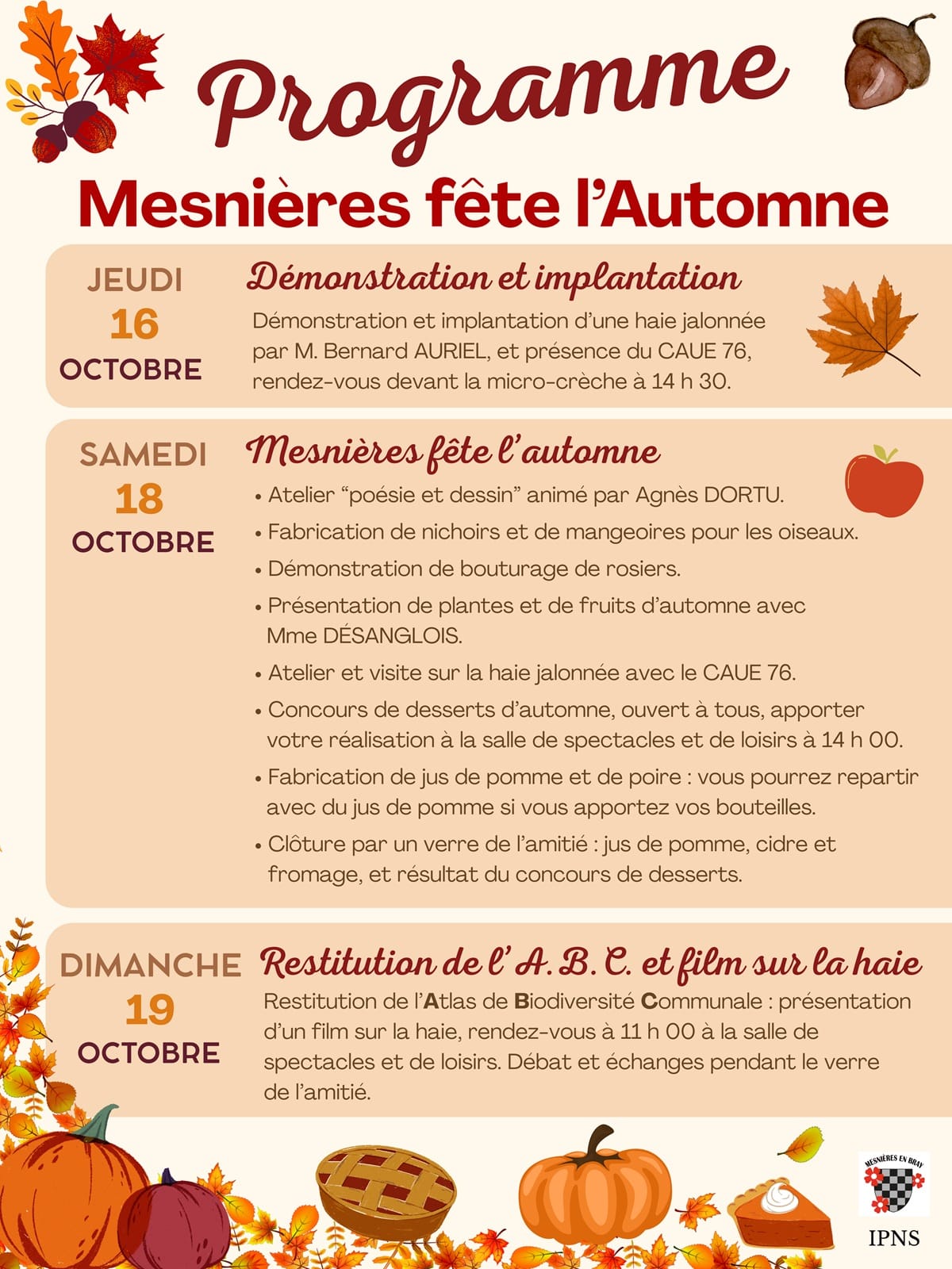 Programme fête de l'automne